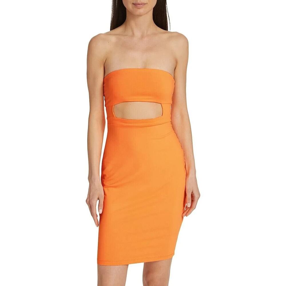 Susana Monaco Women's Strapless Cut-Out Tube Dress in Electric Orange Size Small